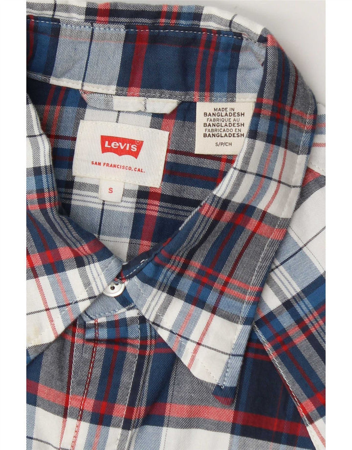 Camisa masculina Levi's pequena xadrez azul
