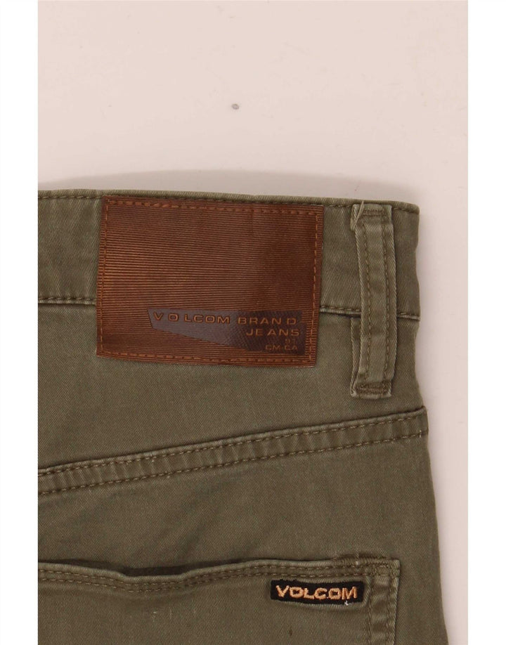 Volcom Masculino Solver Denim Shorts W30 Médio Algodão Cáqui