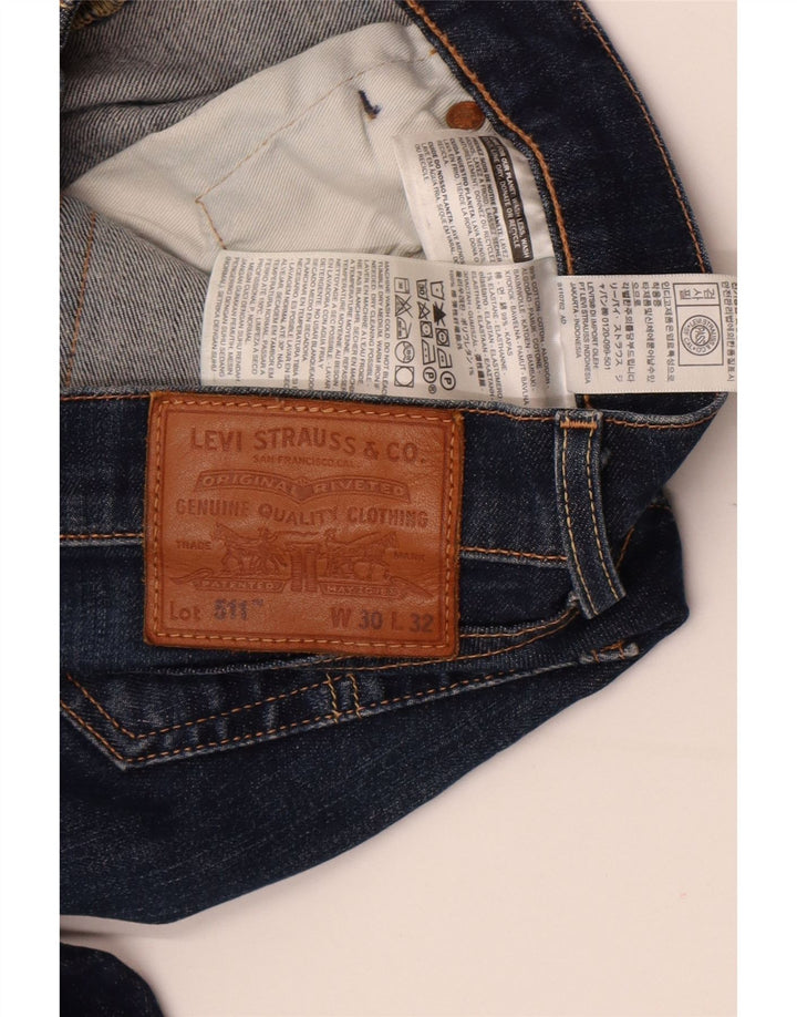 Levi's Masculino 511 Slim Jeans W30 L32 Azul Marinho Algodão