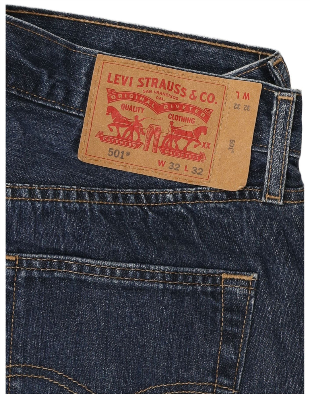 Levi's Masculino 501 Straight Jeans W32 L27 Azul Marinho Algodão