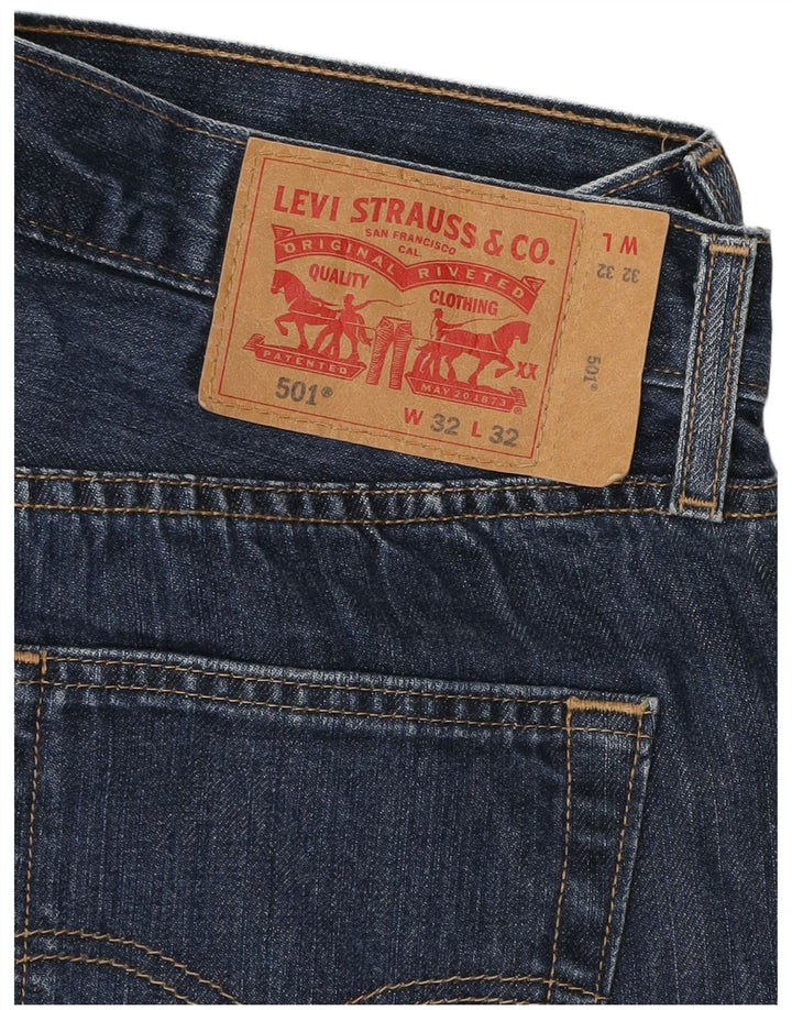Levi's Masculino 501 Straight Jeans W32 L27 Azul Marinho Algodão