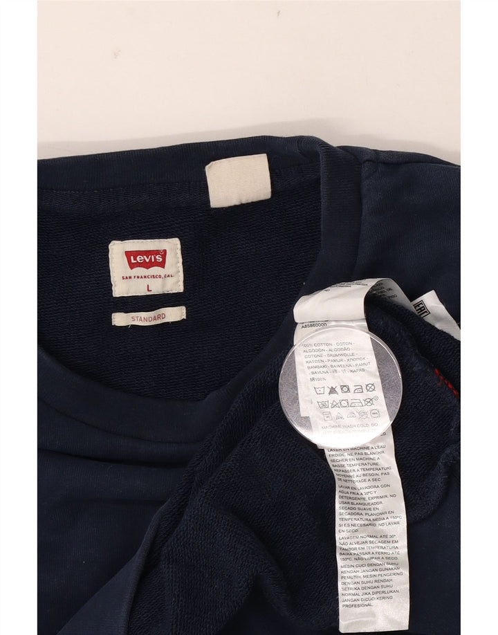 Suéter de moletom gráfico padrão masculino Levi's grande algodão azul marinho