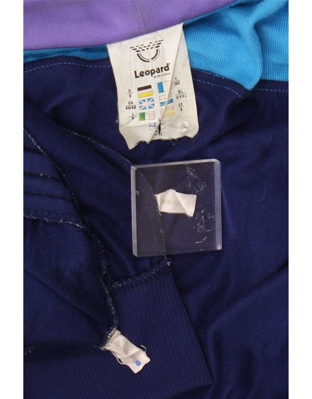 Fato de treino completo leopardo masculino UK 46/48 XL azul marinho colorblock poliéster