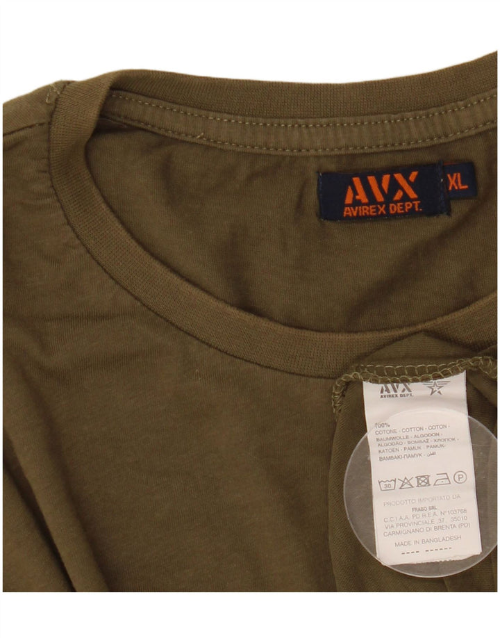 Camiseta masculina Avirex Top XL algodão verde