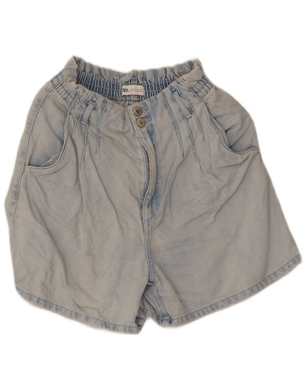 Shorts jeans feminino Zara EU 38 pequeno W28 algodão azul