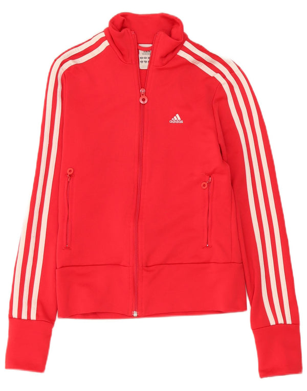 Adidas Womens Tracksuit Top Jacket UK 8 Pequeno Rosa