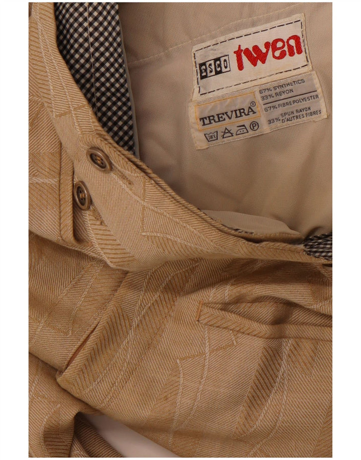 Calça feminina TREVIRA com padrão abstrato bootcut W30 L31 marrom