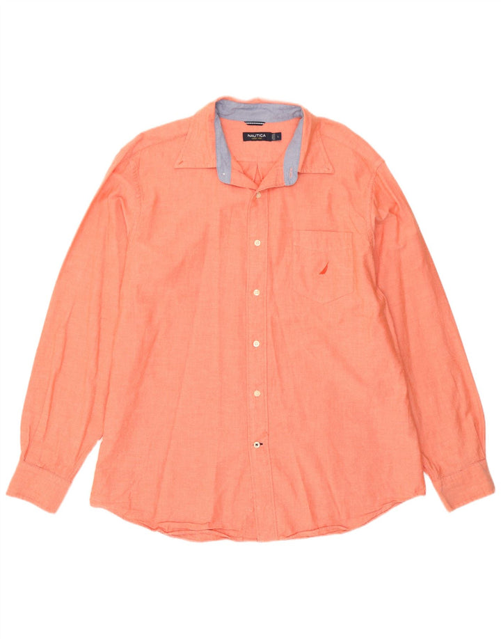 Camisa masculina Nautica grande algodão laranja