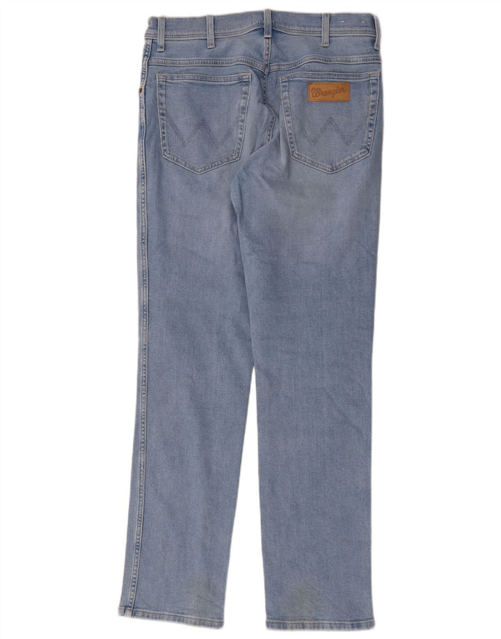 Wrangler Masculino Texas Slim Jeans W33 L32 Azul Algodão