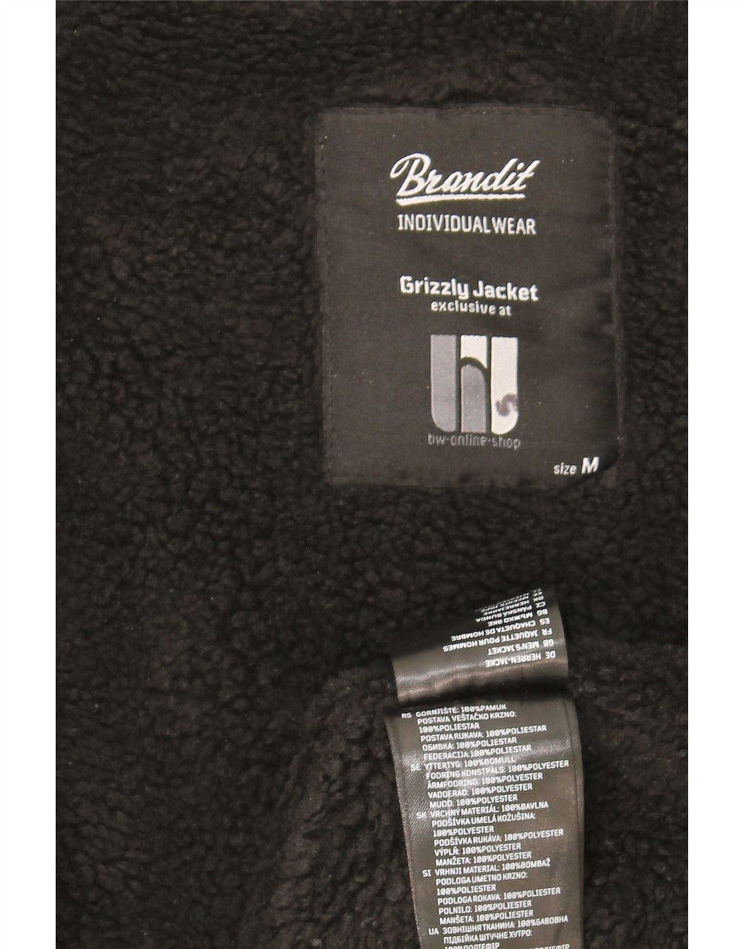 Jaqueta bomber masculina acolchoada com capuz Brandit UK 38 poliéster preto médio