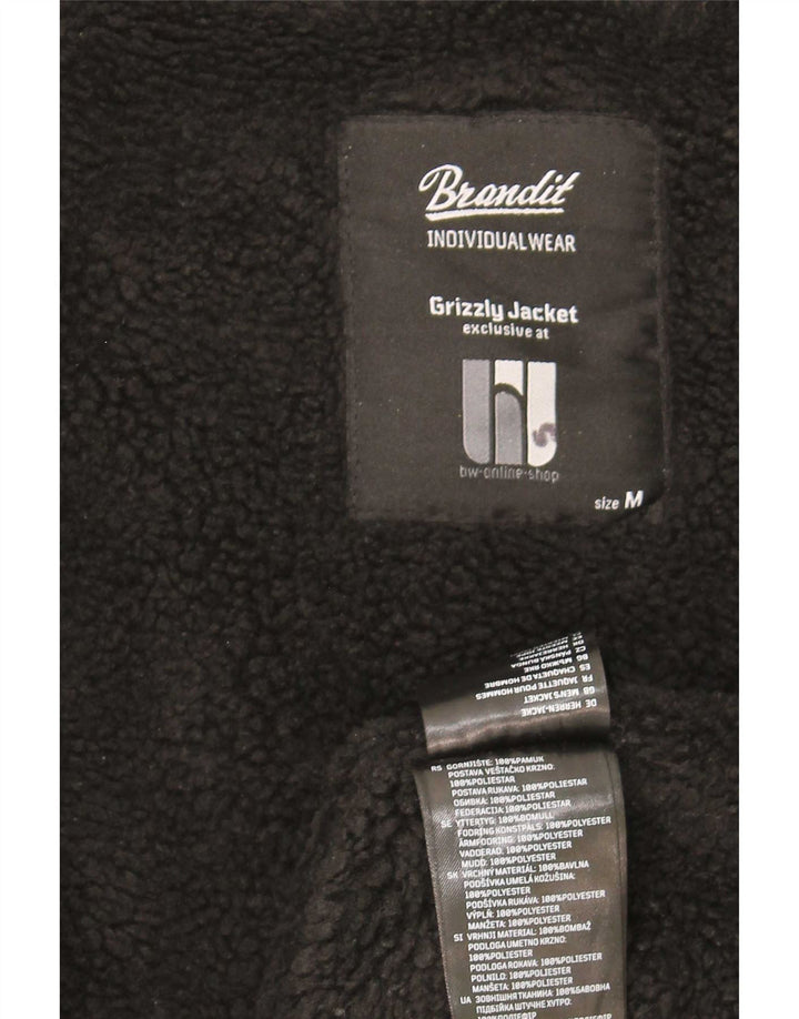 Jaqueta bomber masculina acolchoada com capuz Brandit UK 38 poliéster preto médio