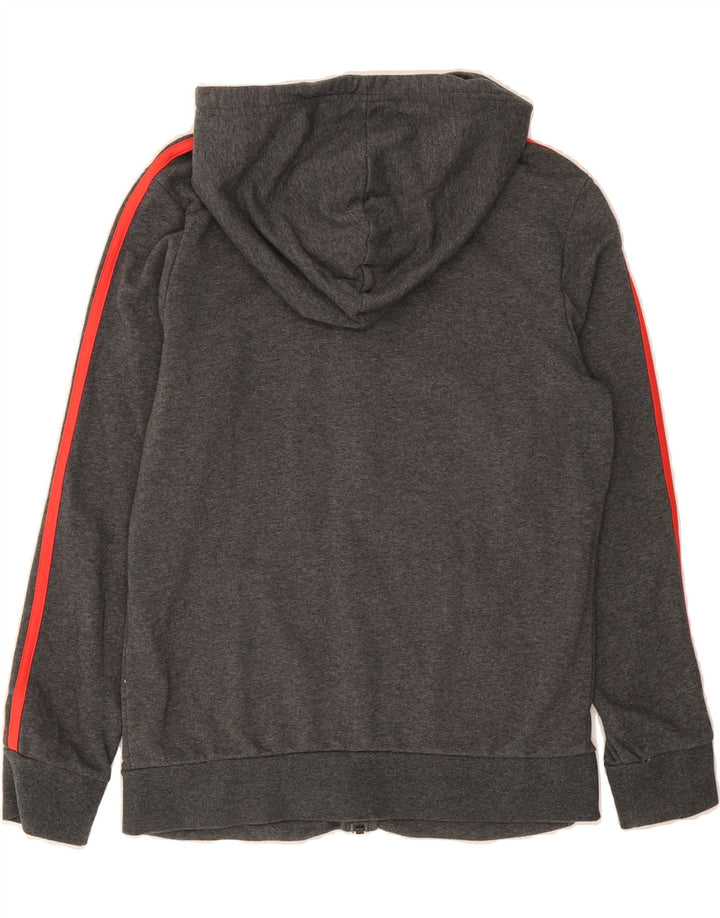 ADIDAS Womens Zip Hoodie Sweater UK 16 Large Grey Cotton Vintage Adidas and Second-Hand Adidas from Messina Hembry 
