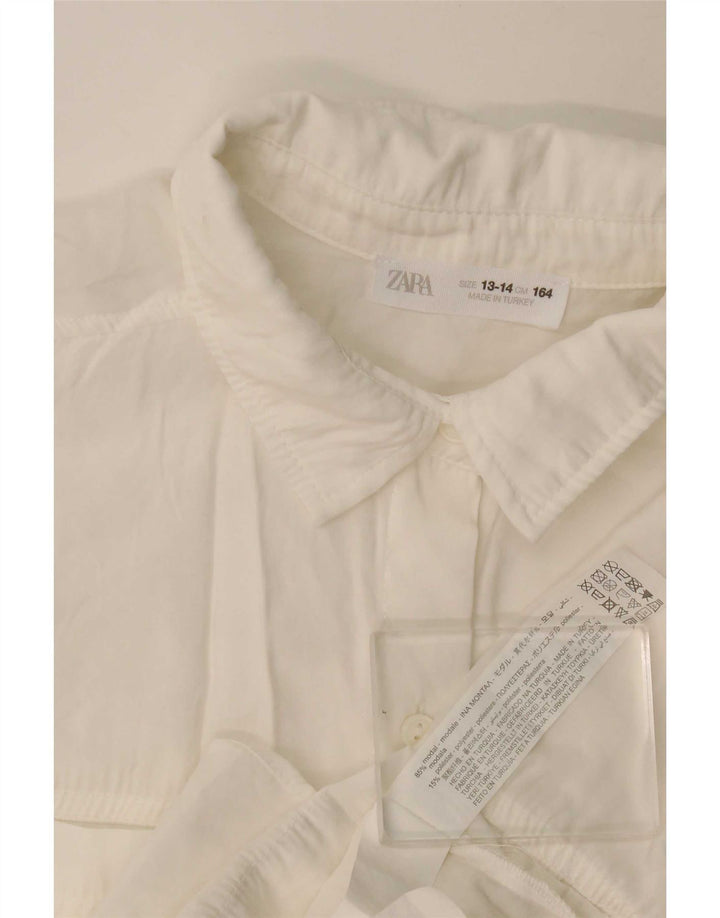 Blusa Camisa Zara Meninas 13-14 Anos Branca Modal