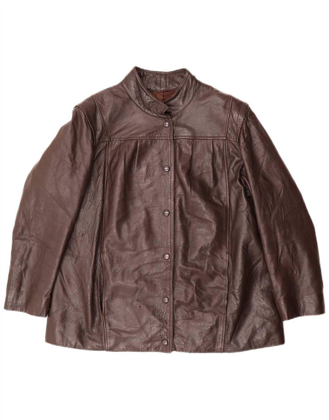 Jaqueta de couro feminina vintage UK 18 XL couro marrom