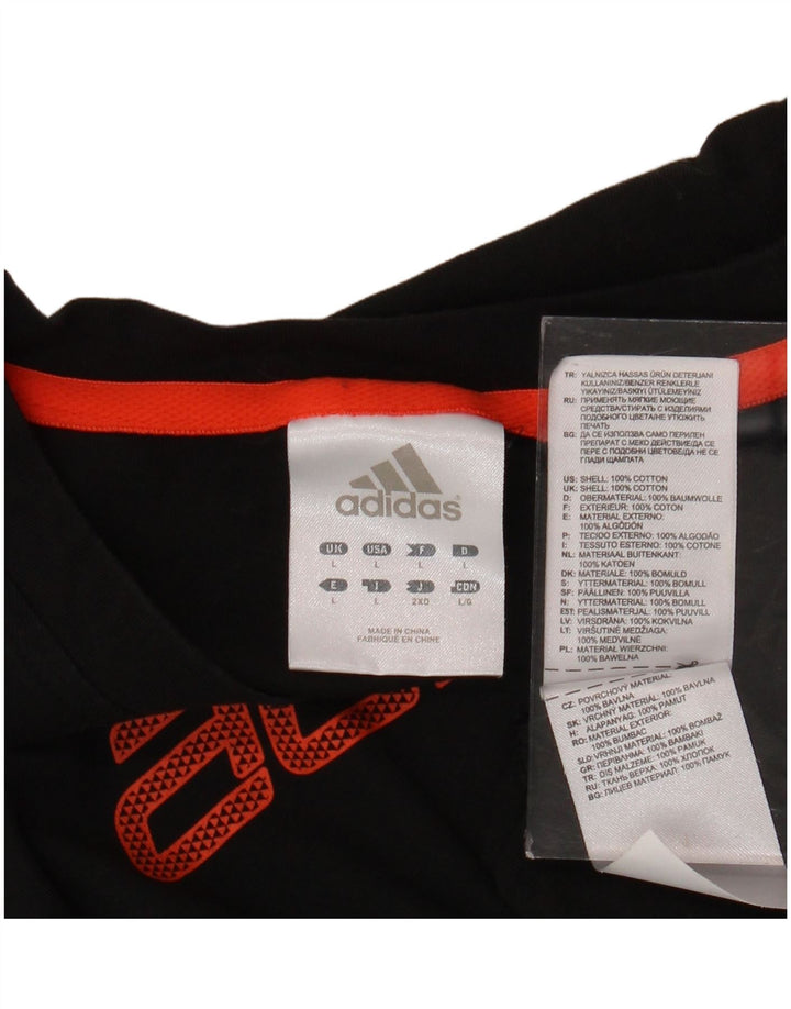Camiseta masculina ADIDAS com estampa gráfica grande de algodão preto