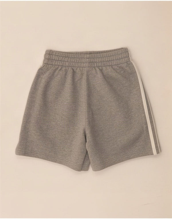 Shorts esportivos femininos Adidas UK 4 XS cinza manchado de algodão