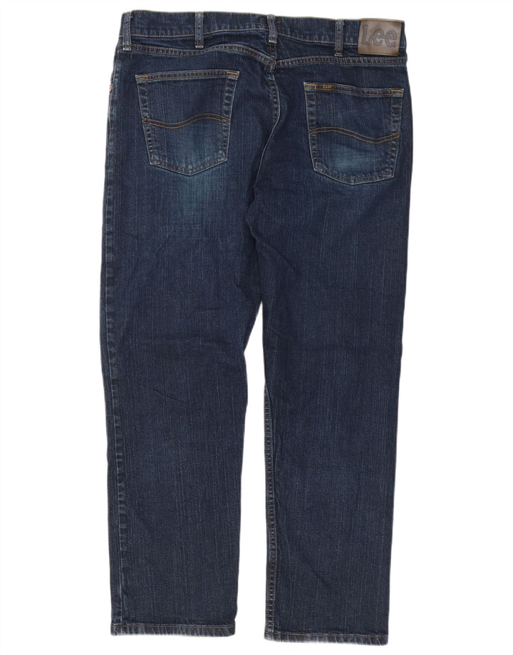 Lee Mens Straight Jeans W36 L29 Azul Marinho Algodão
