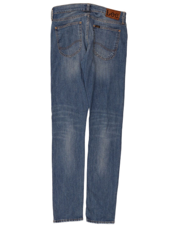 Lee Womens Luke Distressed Slim Jeans W29 L32 Azul Algodão