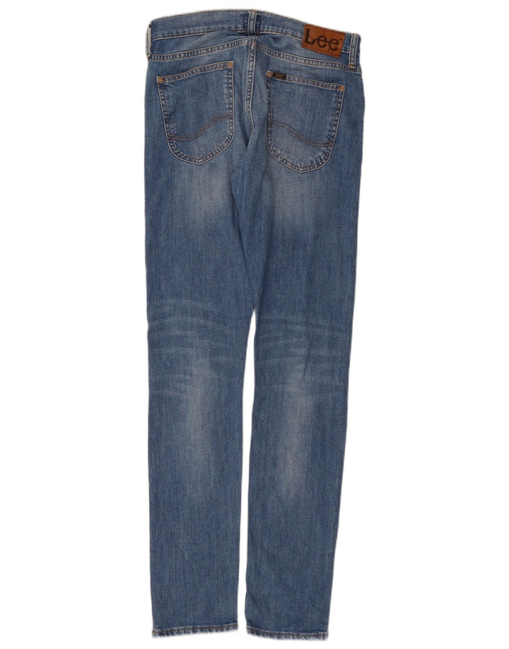 Lee Womens Luke Distressed Slim Jeans W29 L32 Azul Algodão