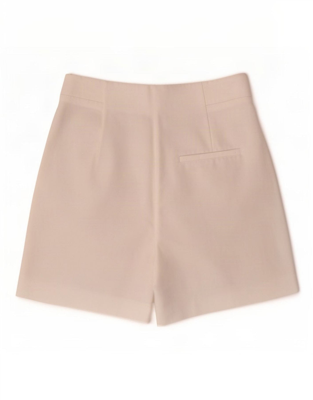 Zara Shorts Chino feminino de cintura alta médio W28 poliéster branco