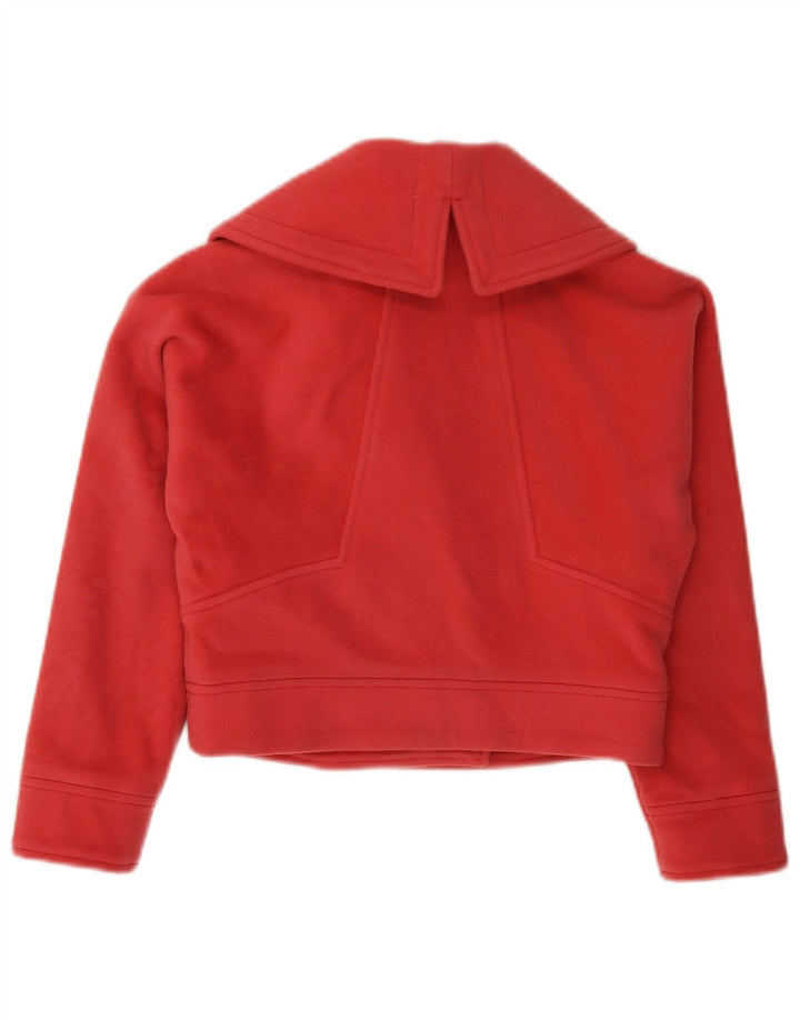 Jaqueta blazer VINTAGE para meninas com peito duplo de 7 a 8 anos de lã rosa