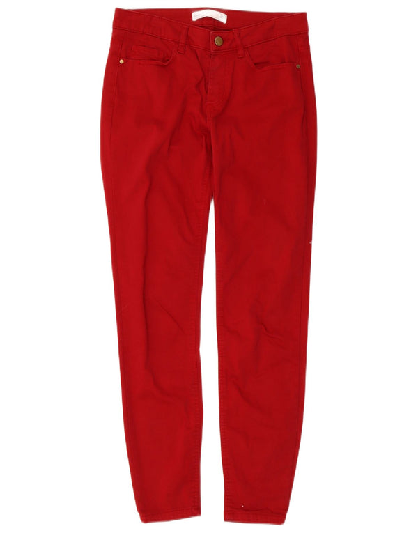 Zara Calça feminina casual slim EU 36 XS W26 L27 vermelha