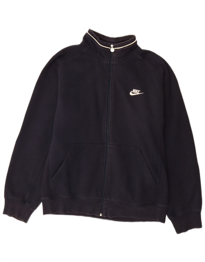 Nike Mens Tracksuit Top Jacket UK 38/40 Médio Azul Marinho Algodão