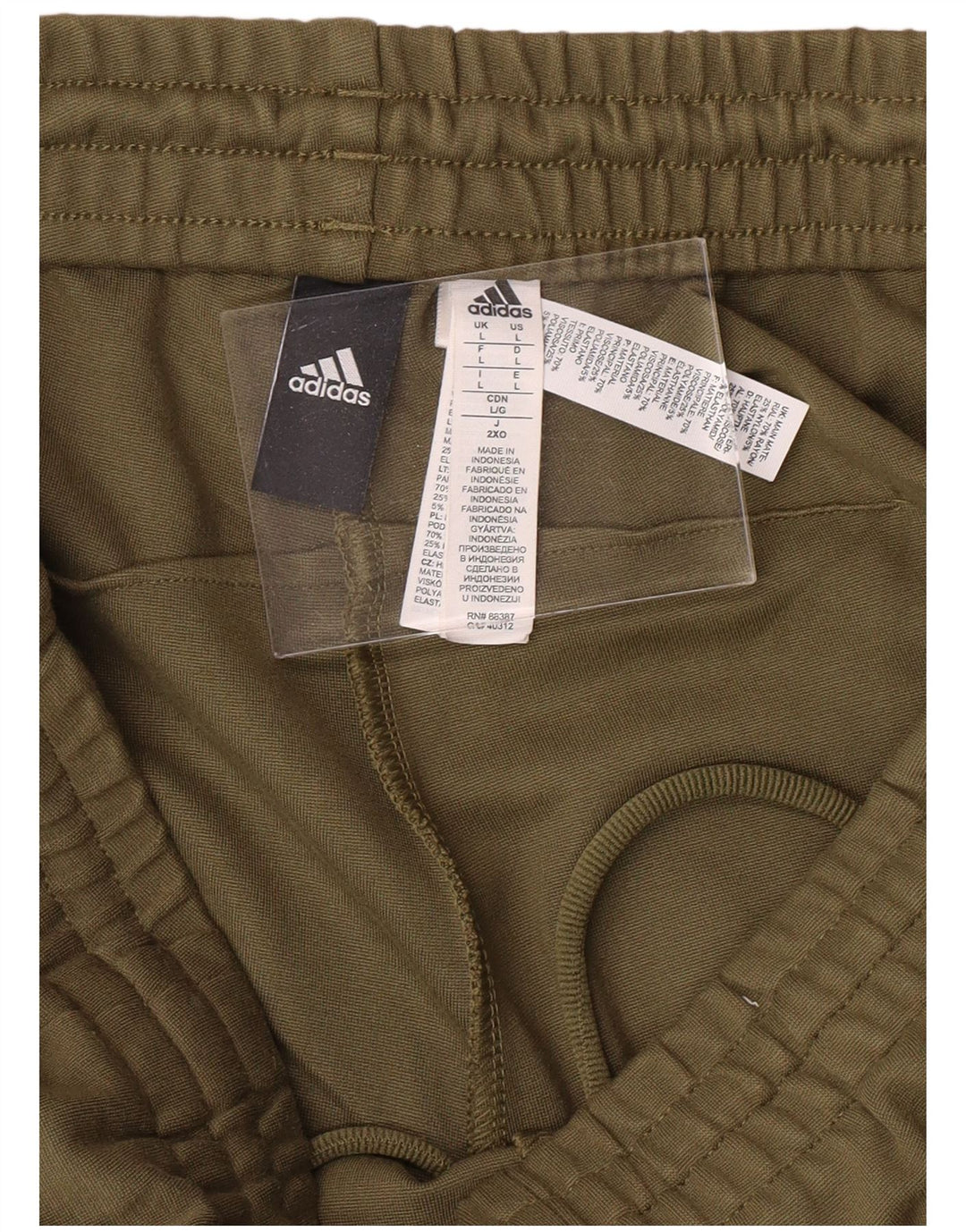 Calças de treino masculinas ADIDAS grandes cáqui rayon