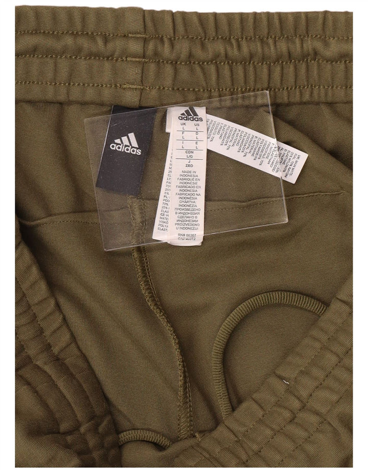 Calças de treino masculinas ADIDAS grandes cáqui rayon