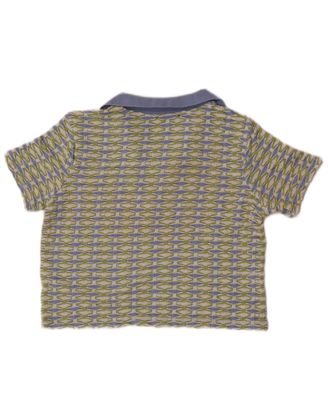 Camisa polo feminina Zara Reino Unido 10 poliéster geométrico verde pequeno