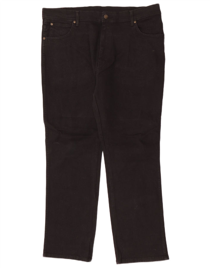 Wrangler masculino regular fit jeans reto W40 L32 algodão preto