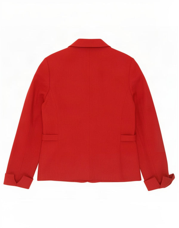 Frank Eden Womens 3 Button Blazer Jacket UK 14 Large Red Polyester