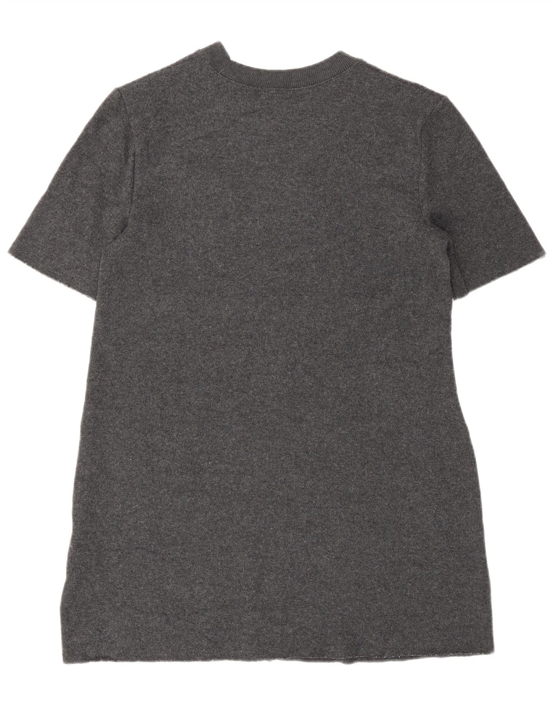 Vestido jumper feminino Zara de mangas curtas Reino Unido 10 pequeno poliéster cinza