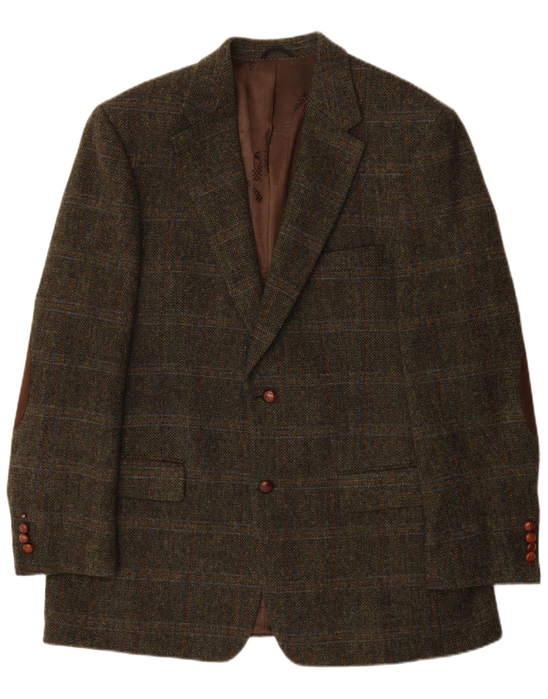 Jaqueta blazer masculina Mario Barutti Harris Tweed IT 54 2XL cáqui xadrez