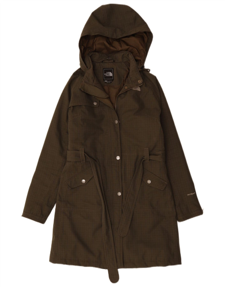 Casaco corta-vento feminino com capuz THE NORTH FACE Reino Unido 14 xadrez verde médio