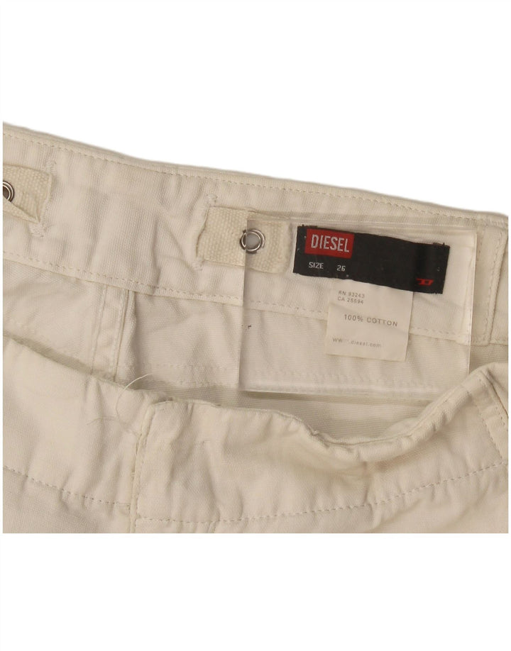 Shorts Chino Feminino Diesel W26 Pequeno Algodão Branco