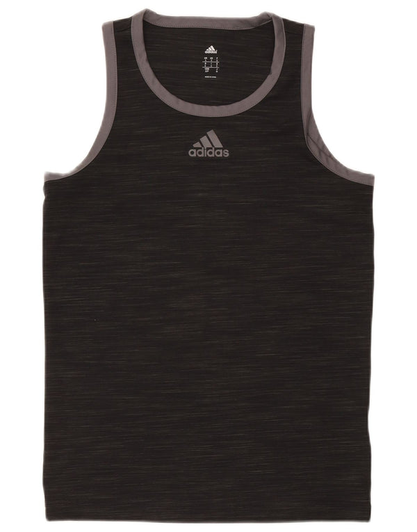 Adidas Mens Colete Top Pequeno Poliéster Salpicado Preto