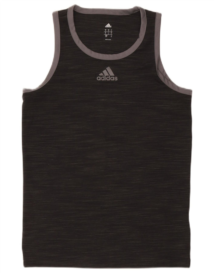 Adidas Mens Colete Top Pequeno Poliéster Salpicado Preto