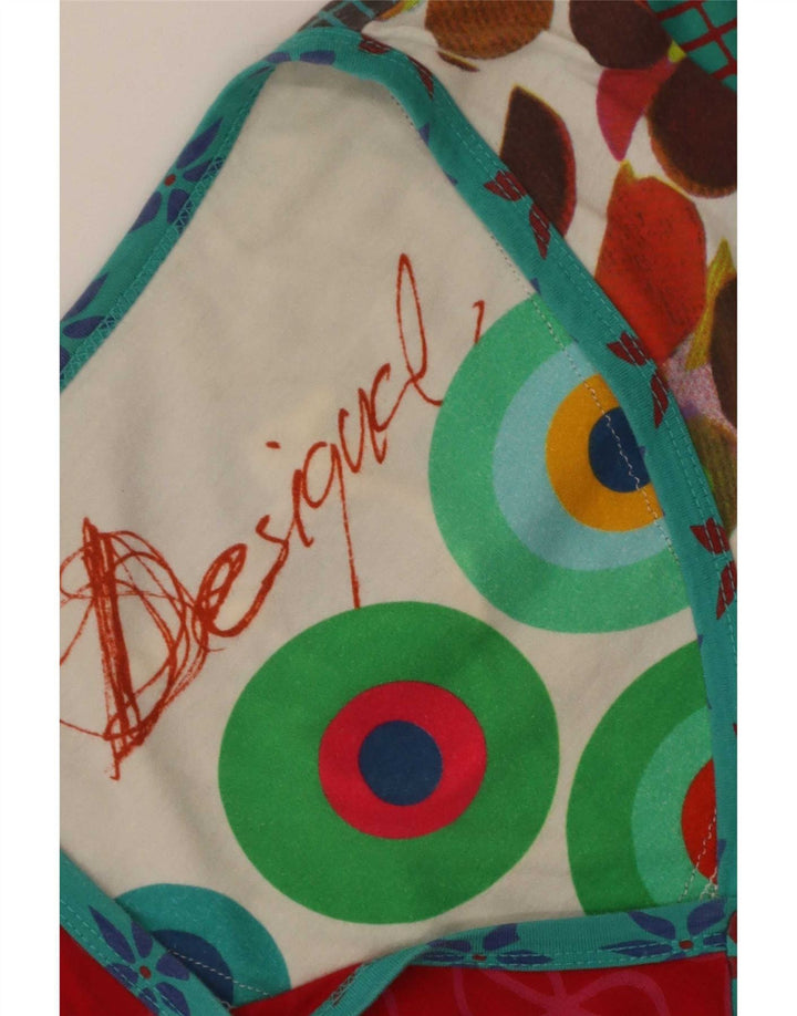 Top túnica feminina Desigual UK 12 médio floral multicolorido