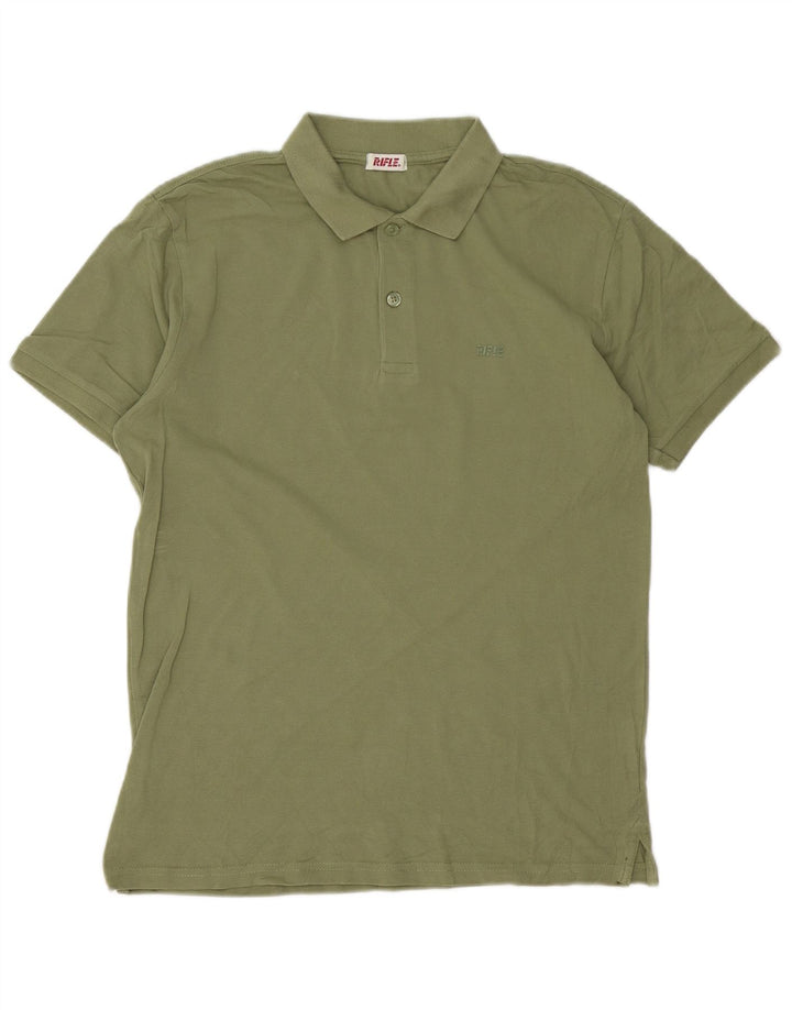 Camisa polo masculina Rifle grande algodão verde