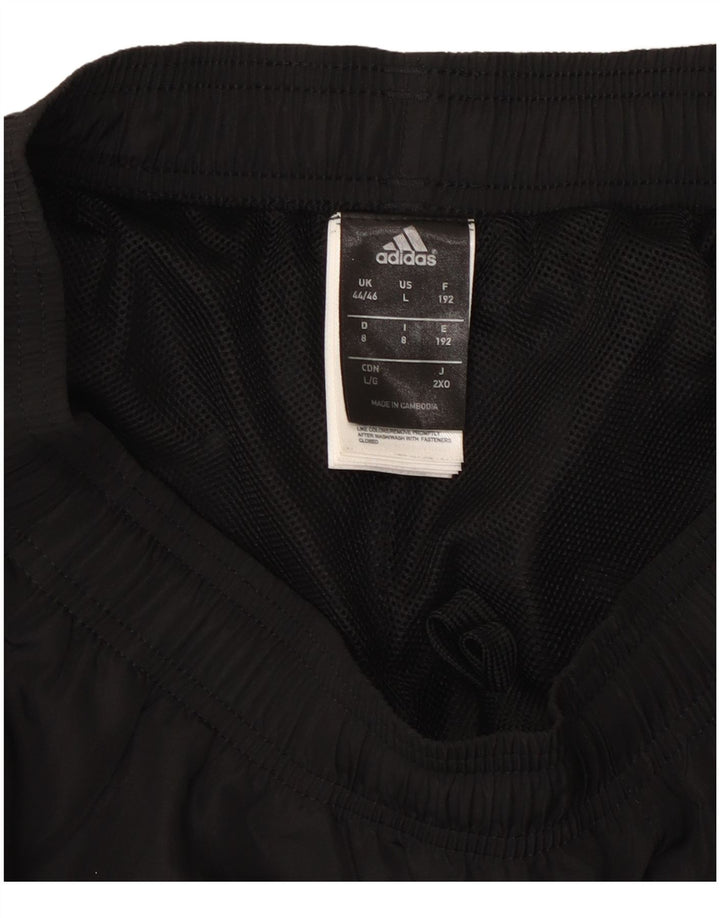 Calça de treino masculina ADIDAS Climalite UK 44/46 grande poliéster preto