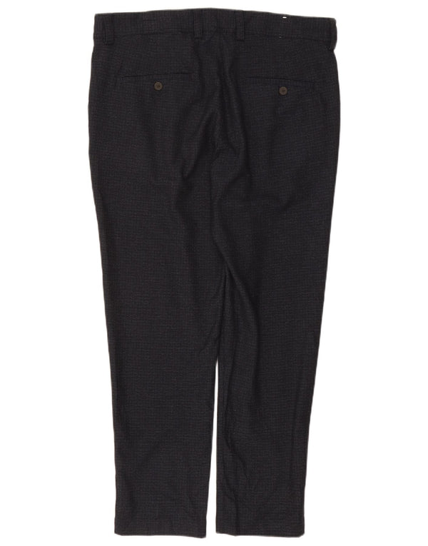 Zara Mens Slim Chino Calças EU 44 Grande W34 L28 Azul Marinho Poliéster