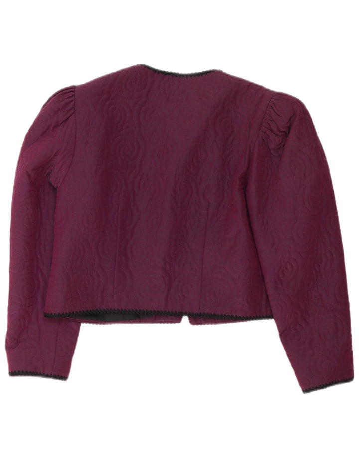 Jaqueta Bolero Feminina Vintage UK 14 Viscose Roxa Média