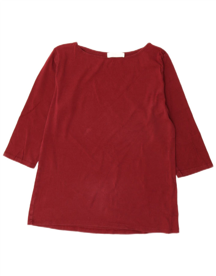 Top feminino Zara manga 3/4 UK 18 XL vermelho