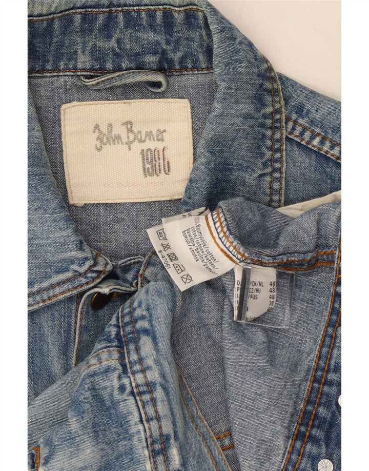 Jaqueta jeans masculina John Baner Reino Unido 38 algodão azul médio