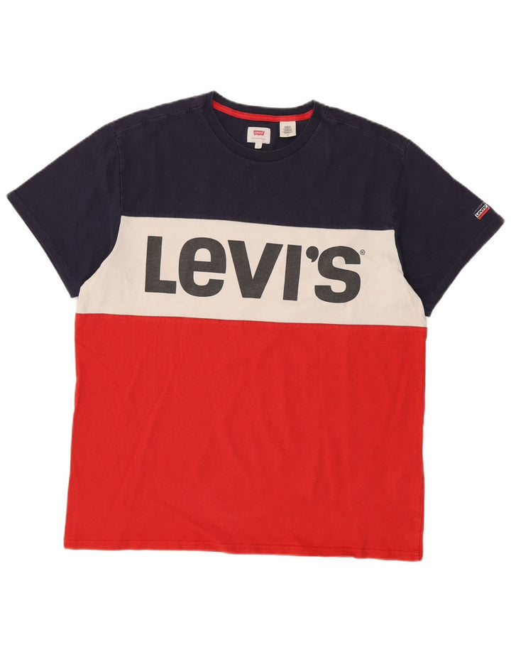 Camiseta gráfica masculina LEVI'S Top grande de algodão colorido vermelho
