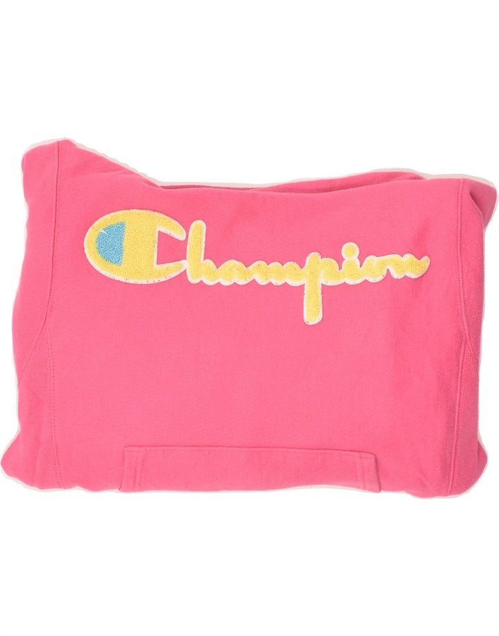 CHAMPION Womens Graphic Hoodie Jumper UK 6 XS Pink Cotton Vintage Champion and Second-Hand Champion from Messina Hembry 