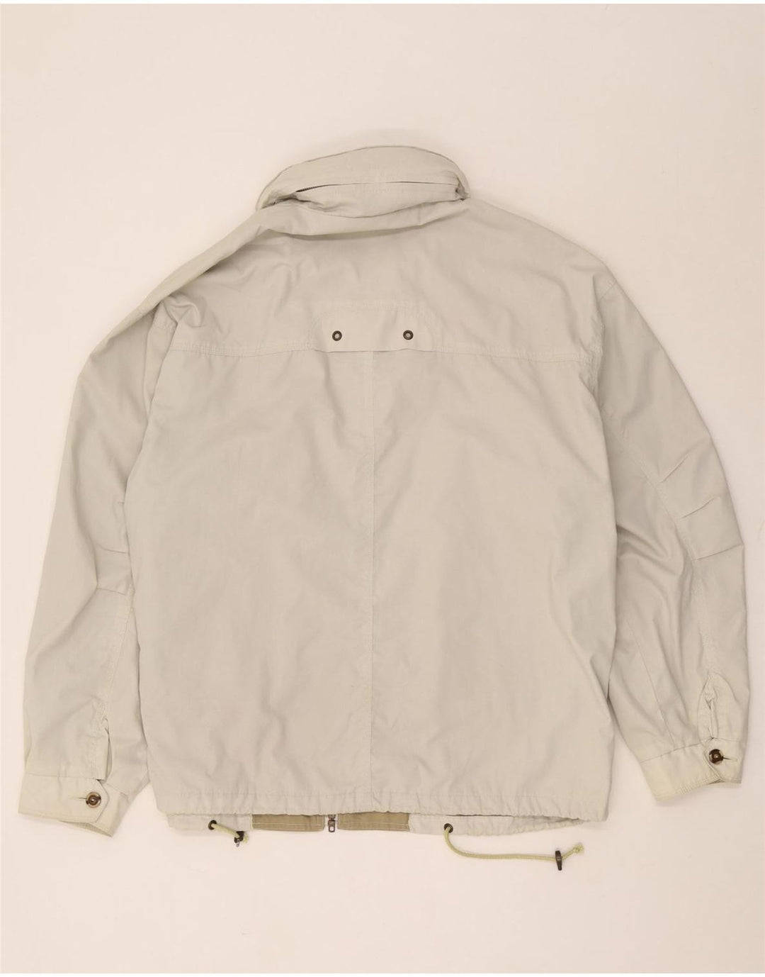 Jaqueta utilitária masculina vintage UK 42 XL algodão bege