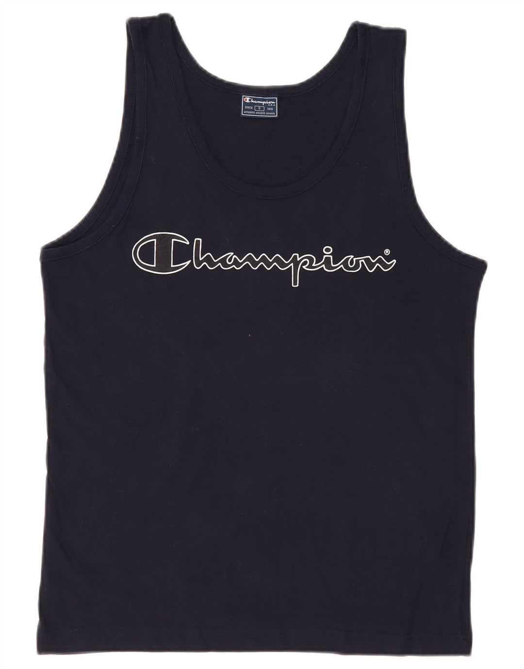 Colete gráfico masculino Champion pequeno algodão azul marinho