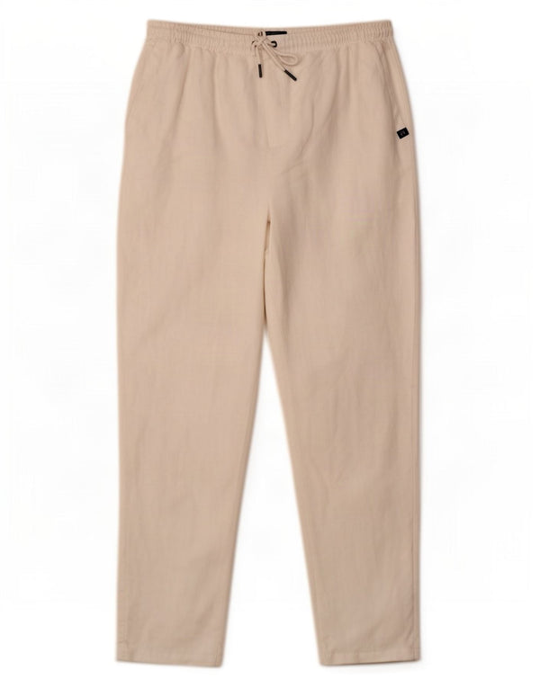 Calça Chino Cônica Feminina Coast de Cintura Alta XL W36 L30 Linho Branco